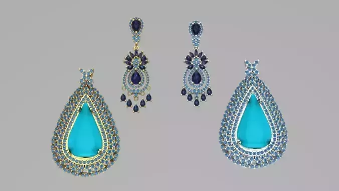 Medal and earrings set