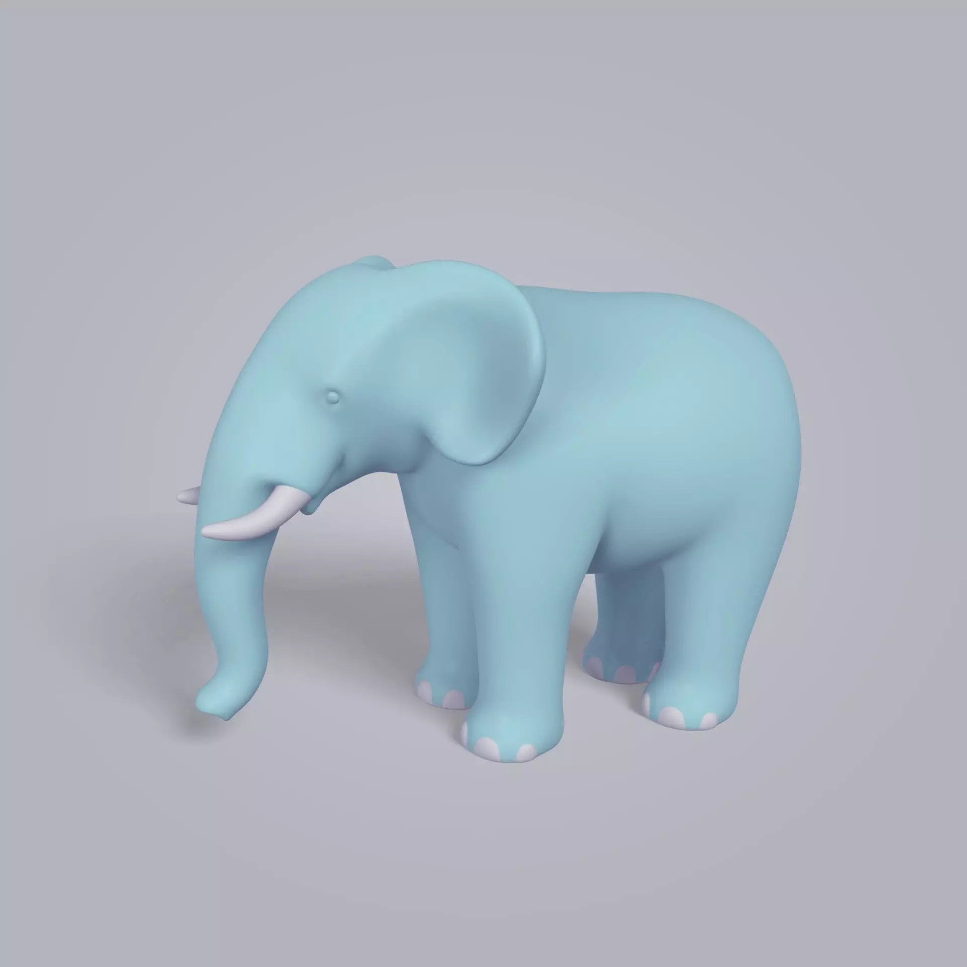 Cartoon Elephant Low-poly 3D model_0