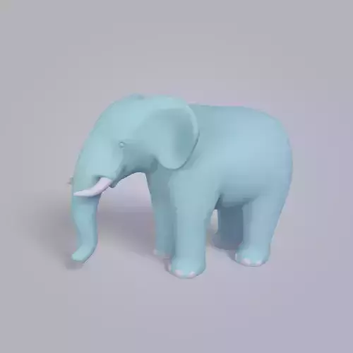 Cartoon Elephant Low-poly 3D model