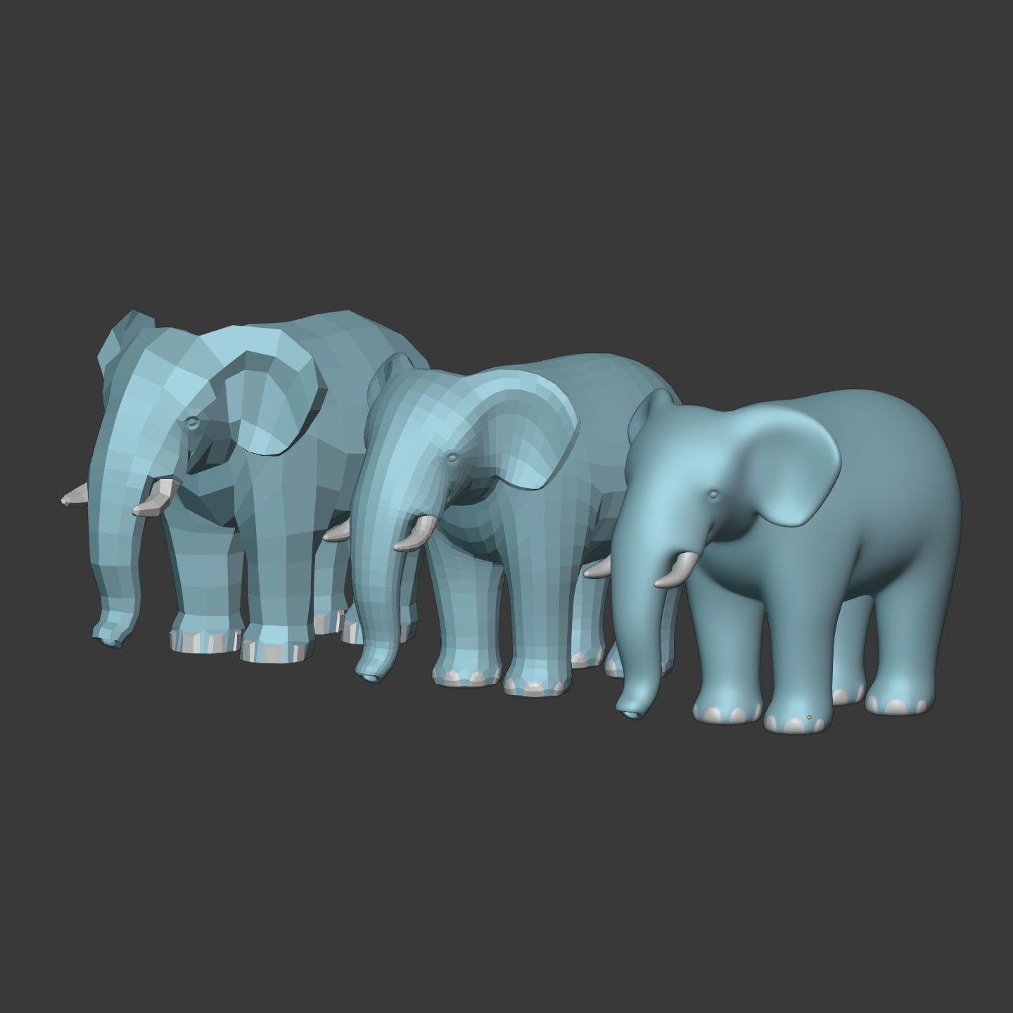 Cartoon Elephant Low-poly 3D model_20