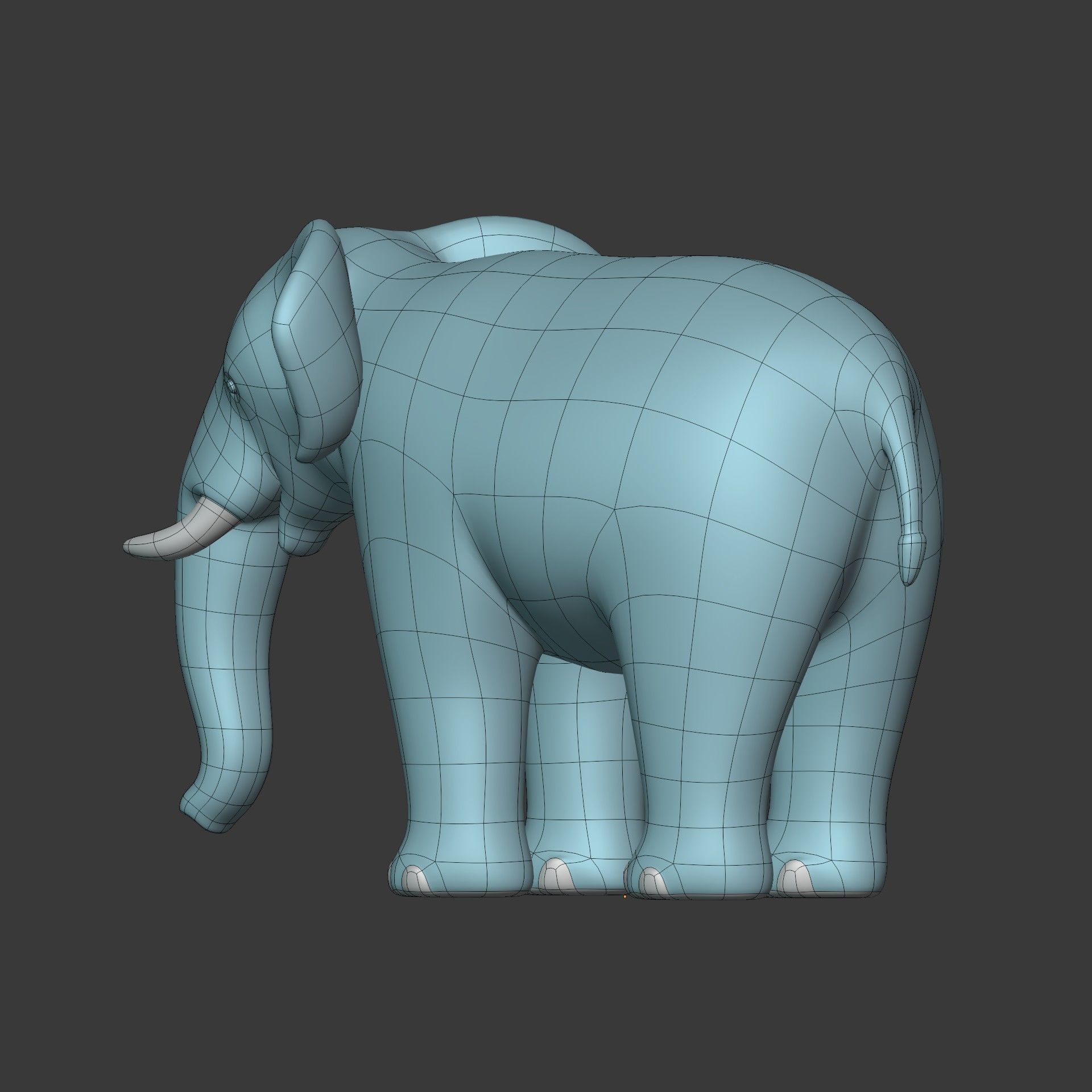 Cartoon Elephant Low-poly 3D model_13