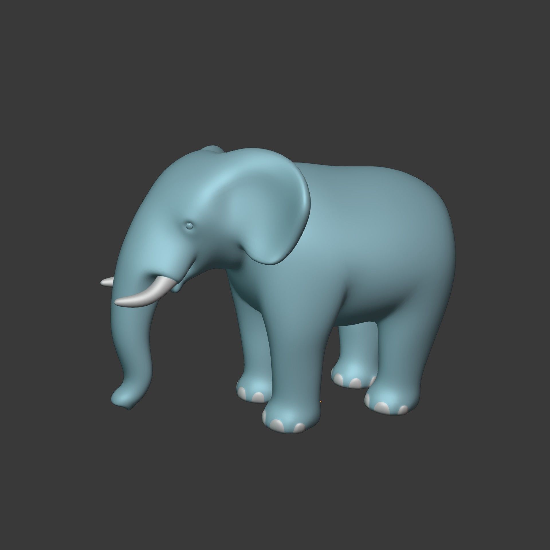 Cartoon Elephant Low-poly 3D model_4