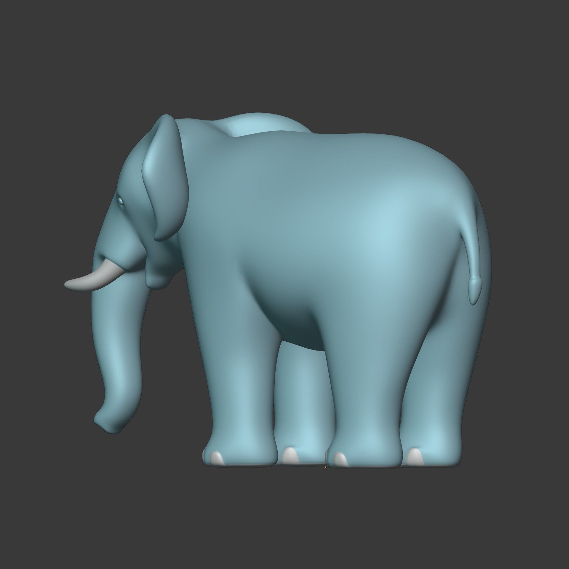 Cartoon Elephant Low-poly 3D model_12