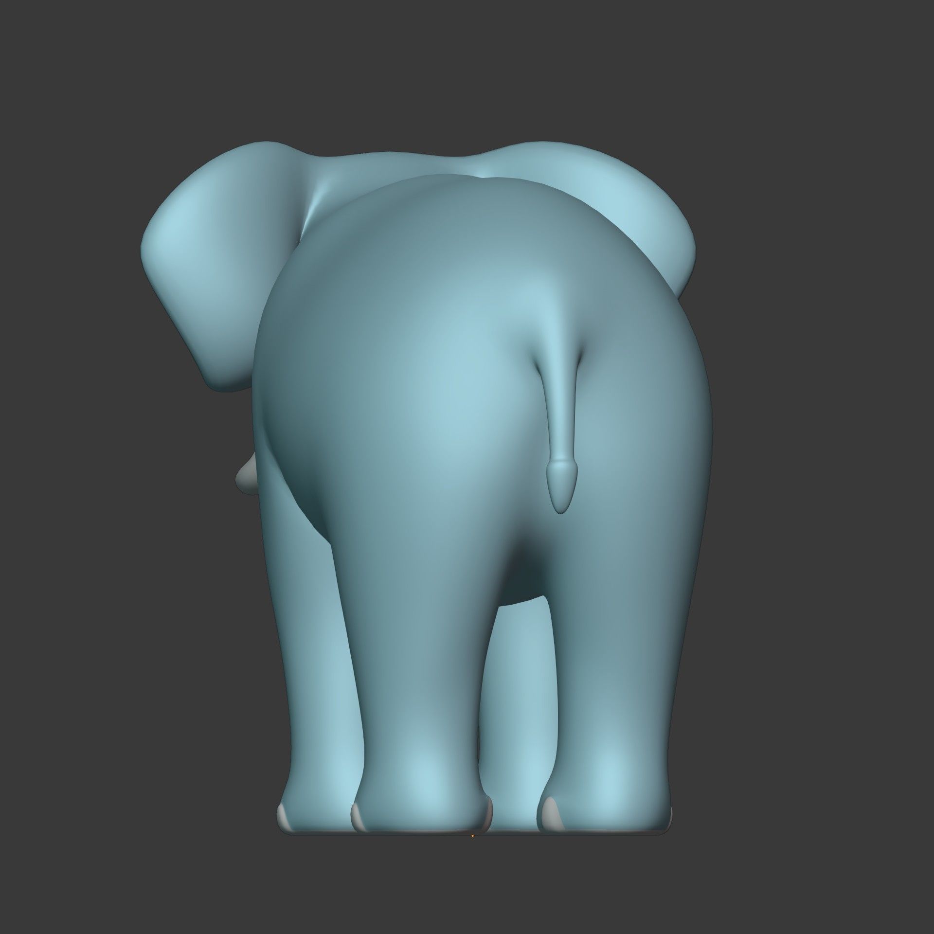 Cartoon Elephant Low-poly 3D model_14