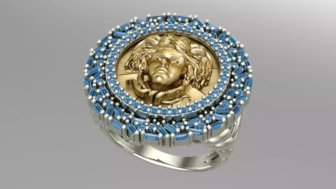 medusa trapped in diamonds 3D print model