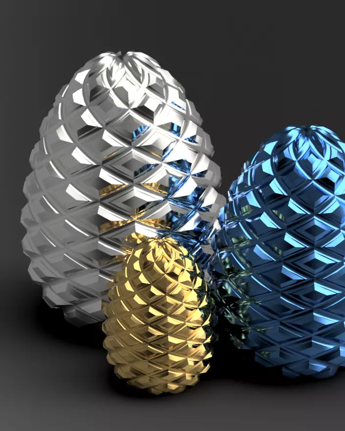 Large Pinecone Egg 3D print model_0