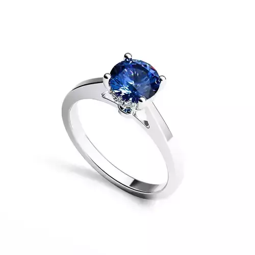 Woman Ring Blue Sapphire White Gold RA 2401-001