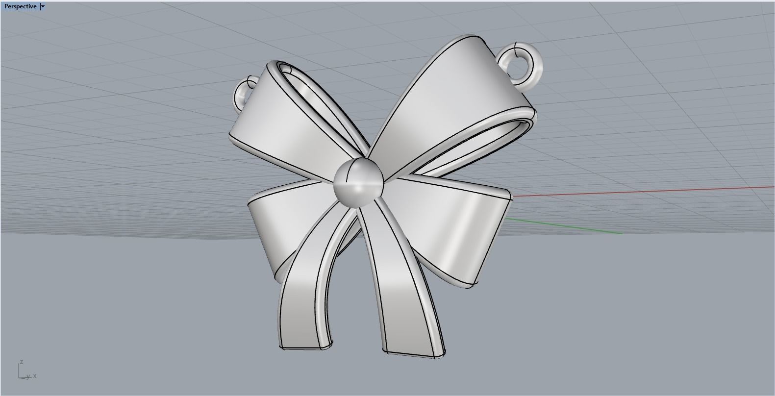 Bow pendant model 890 3D print model_9