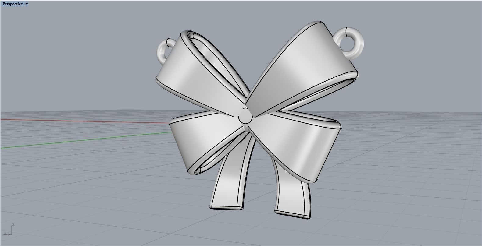 Bow pendant model 890 3D print model_12