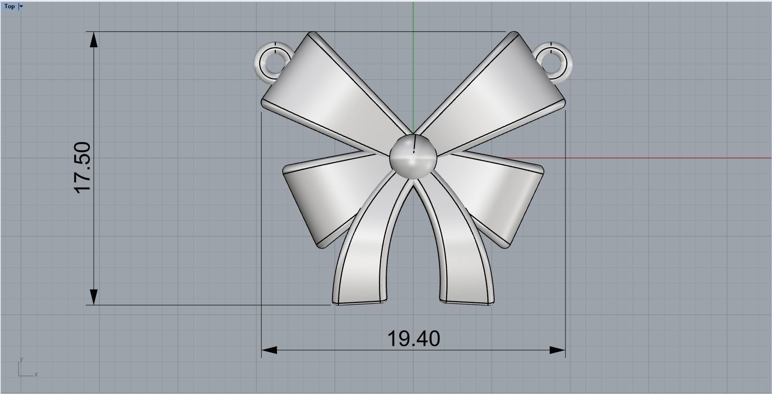 Bow pendant model 890 3D print model_6
