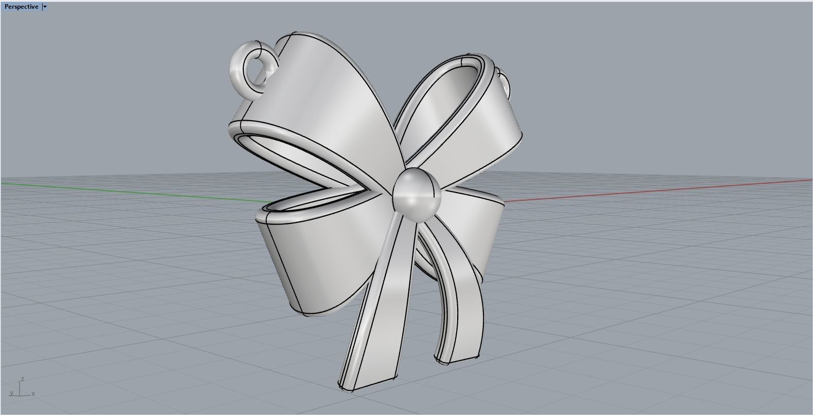 Bow pendant model 890 3D print model_11