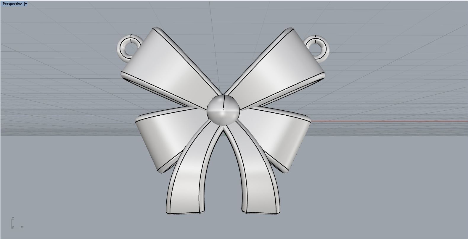 Bow pendant model 890 3D print model_10