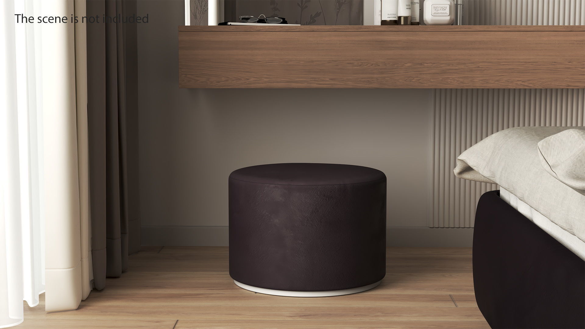 Round Fabric Ottoman Footstool for 3D Print 3D print model