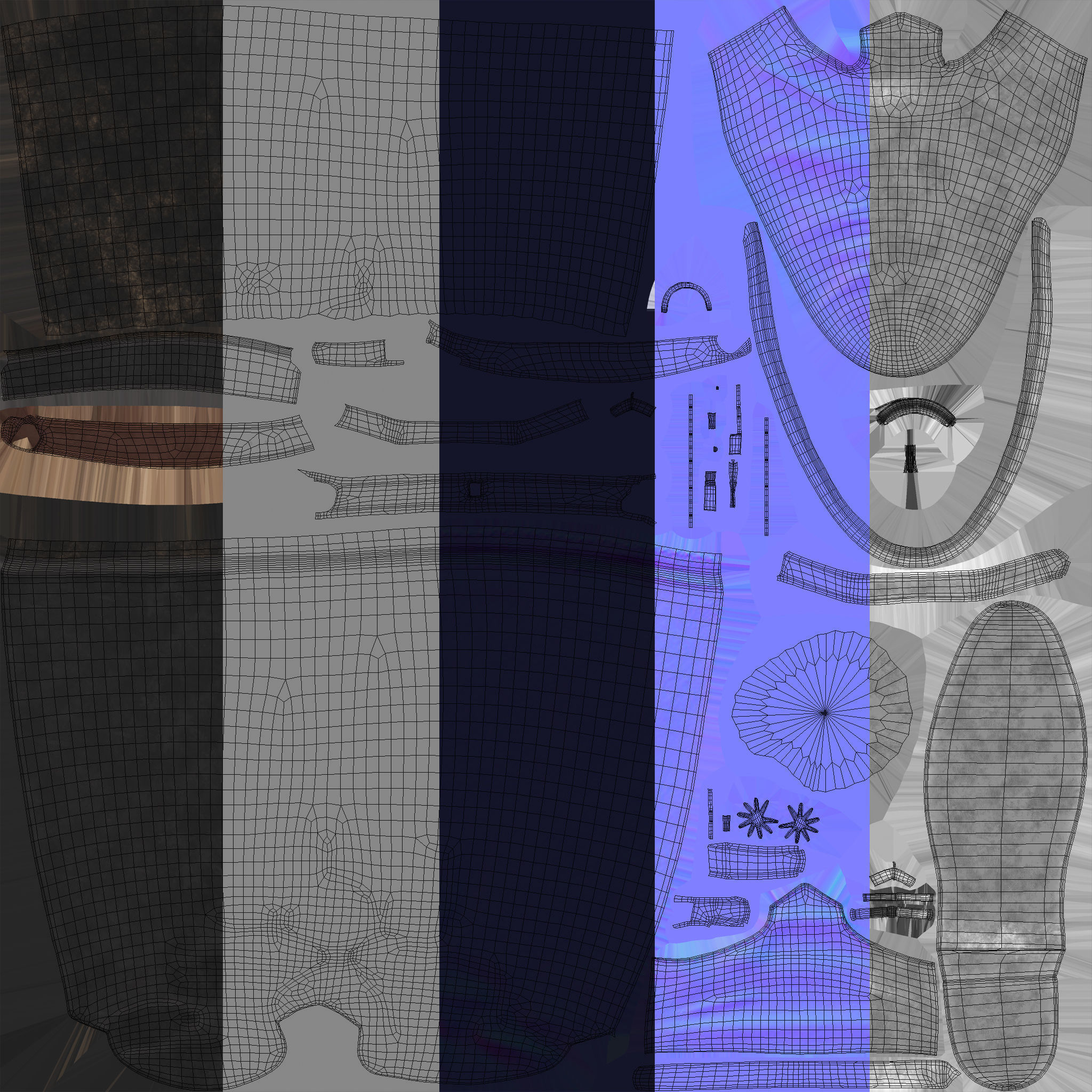 Cowboy Boots with Spurs Low-poly 3D model_9