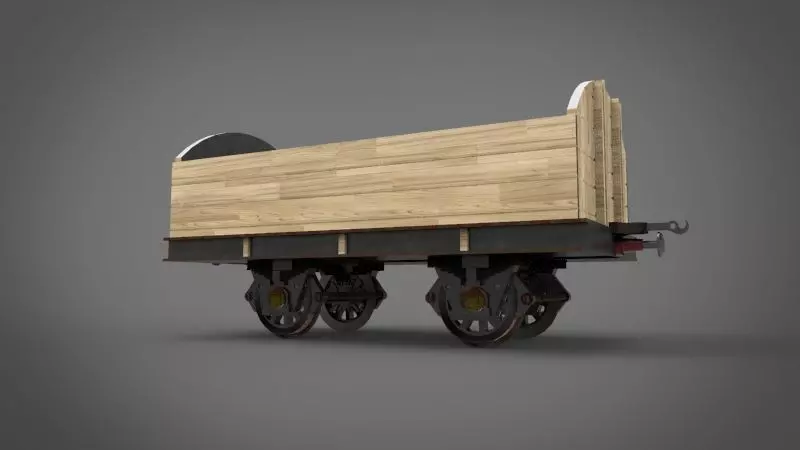 mining railcar Low-poly 3D model_0