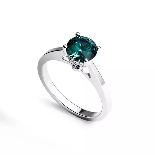 Woman Ring Emerald White Gold RA 2401-001 3D print model