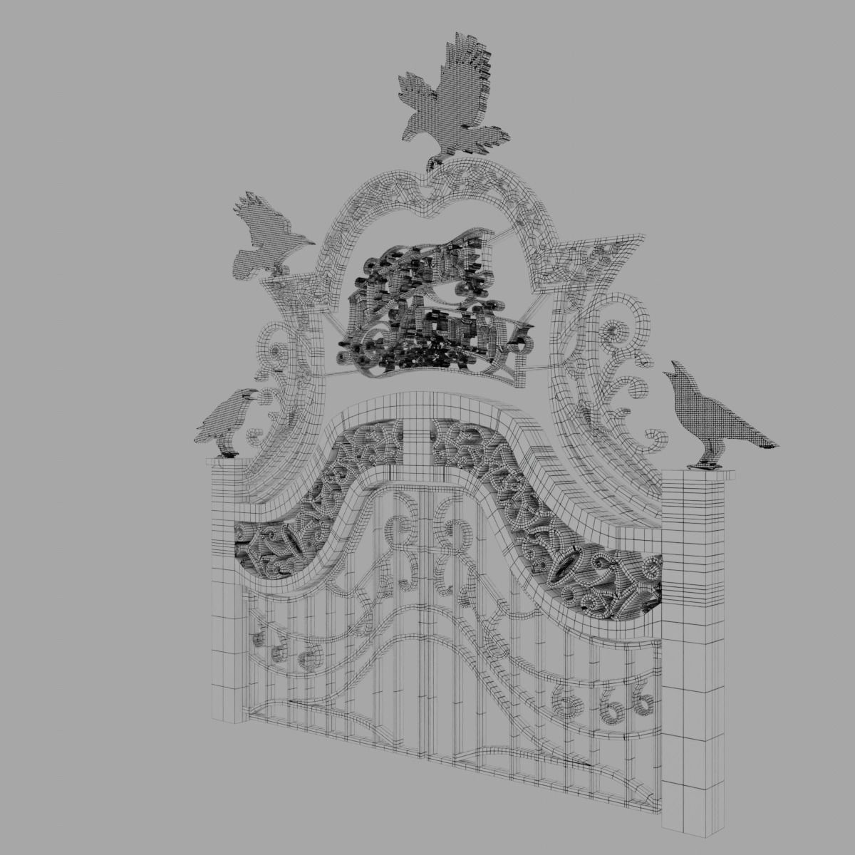 Nevermore Academy Gate 3D model_4