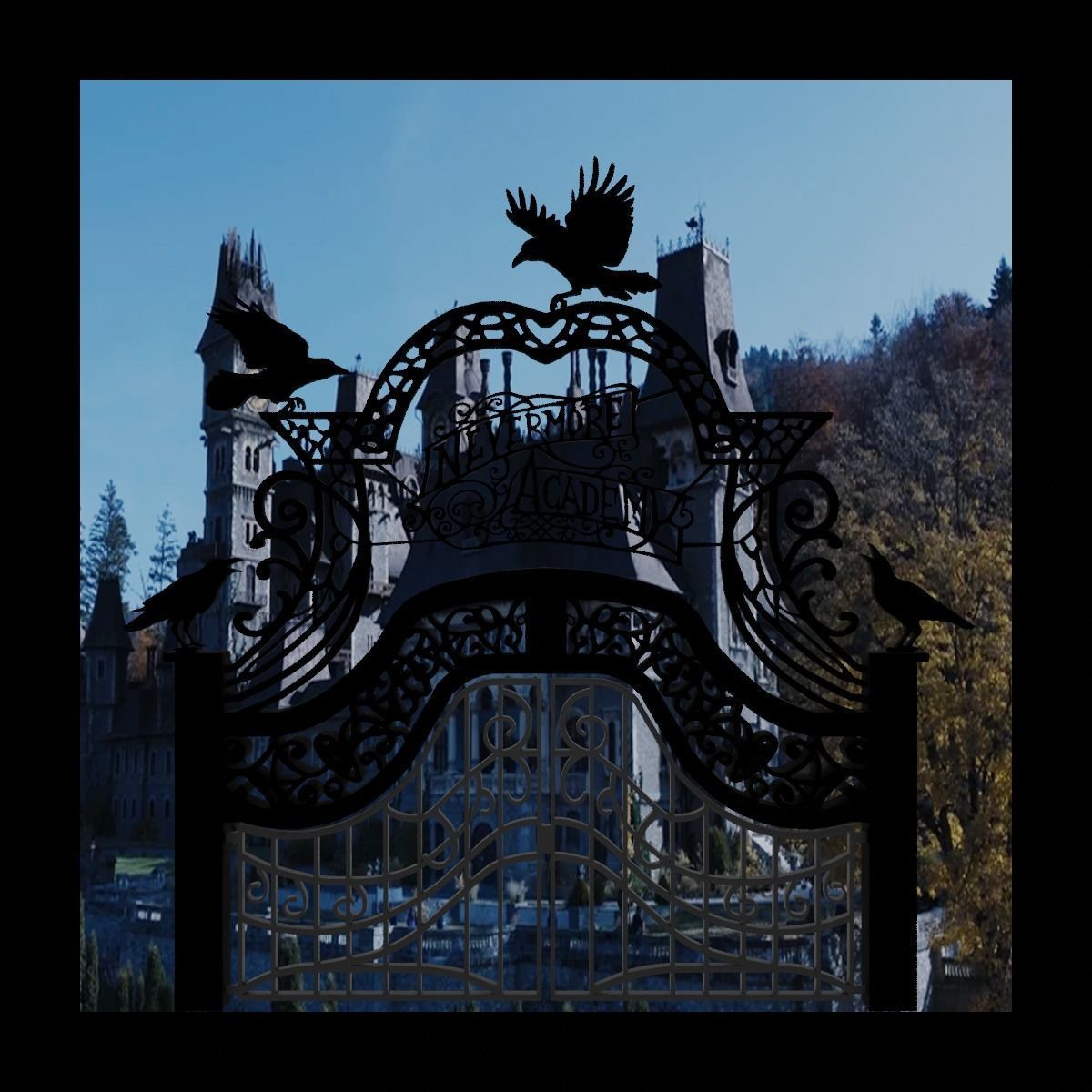 Nevermore Academy Gate 3D model_1