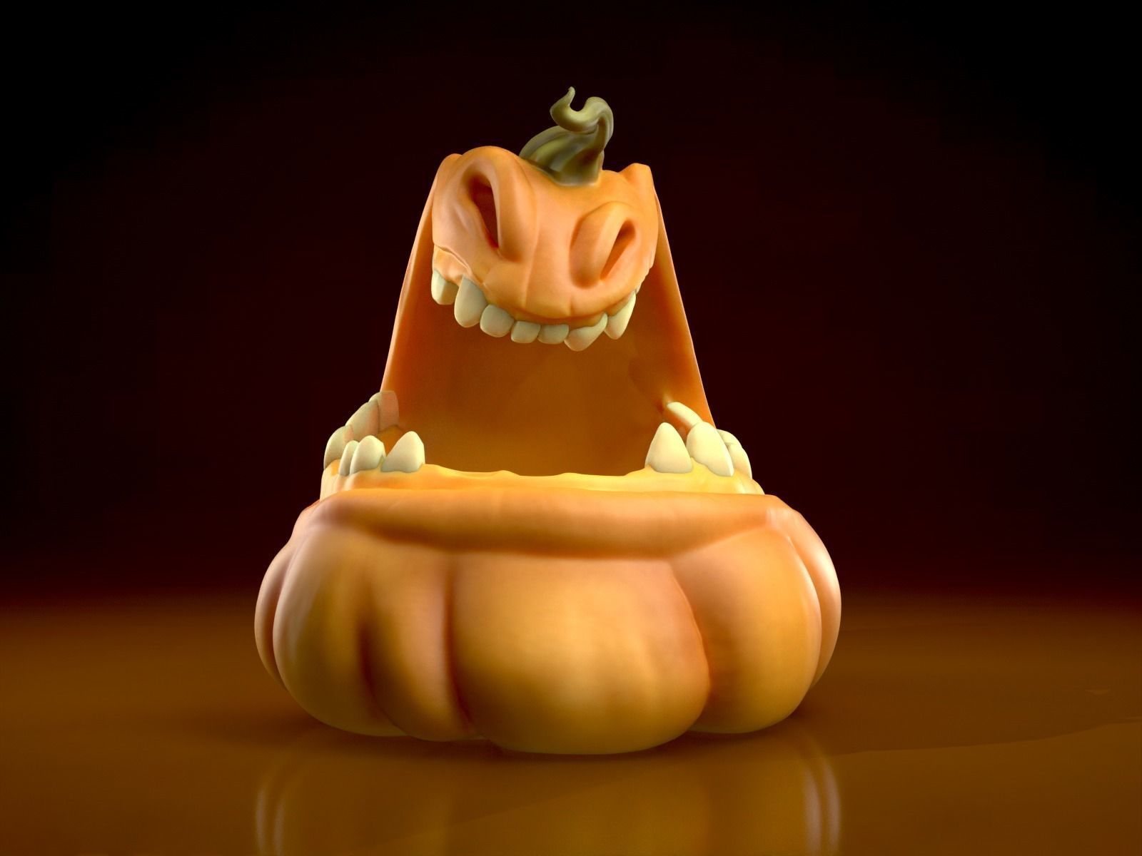 Pumpkin Candy Bowl - Jack o Lantern - Halloween Decor  3D print model_8