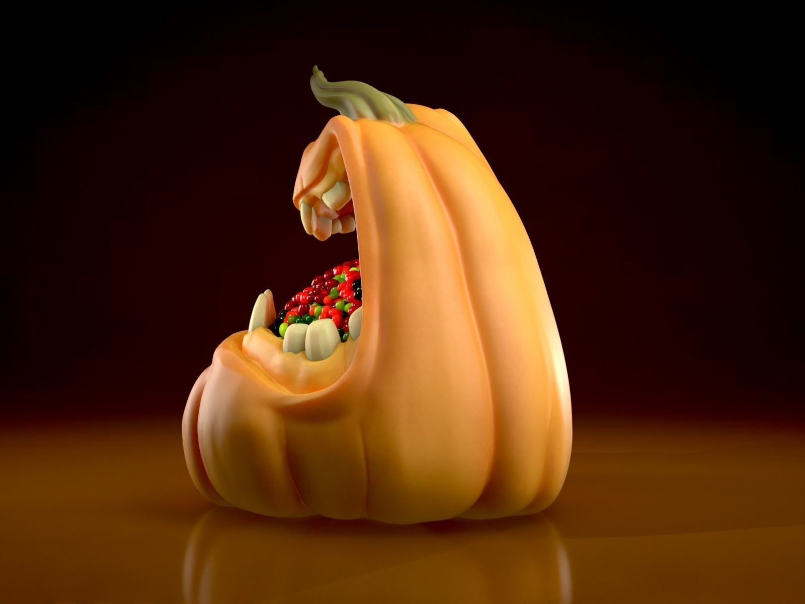Pumpkin Candy Bowl - Jack o Lantern - Halloween Decor  3D print model_16