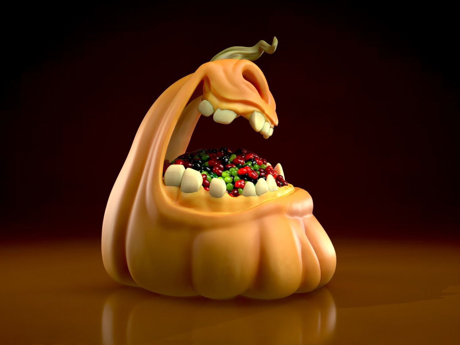 Pumpkin Candy Bowl - Jack o Lantern - Halloween Decor  3D print model_13