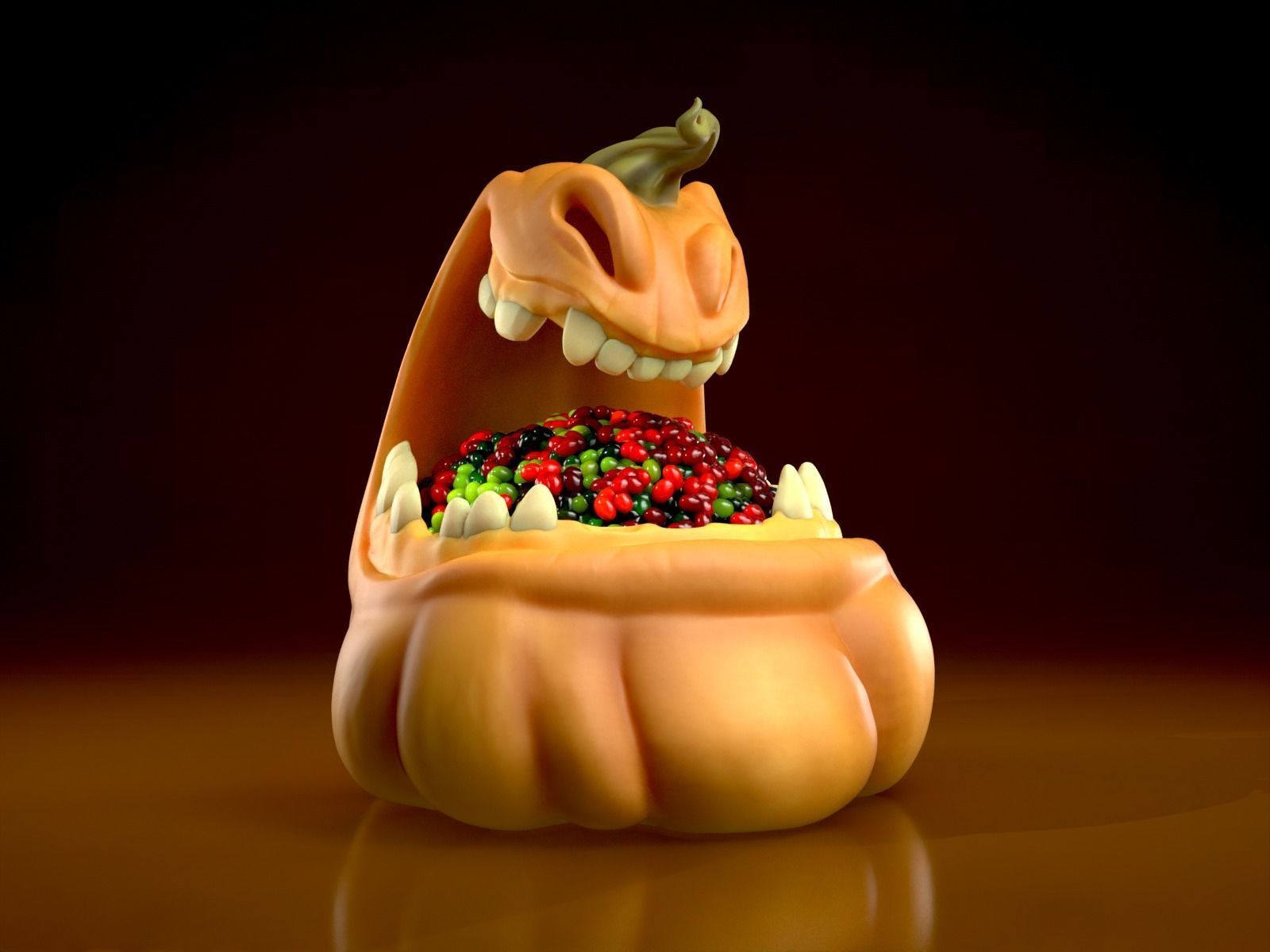Pumpkin Candy Bowl - Jack o Lantern - Halloween Decor  3D print model_1