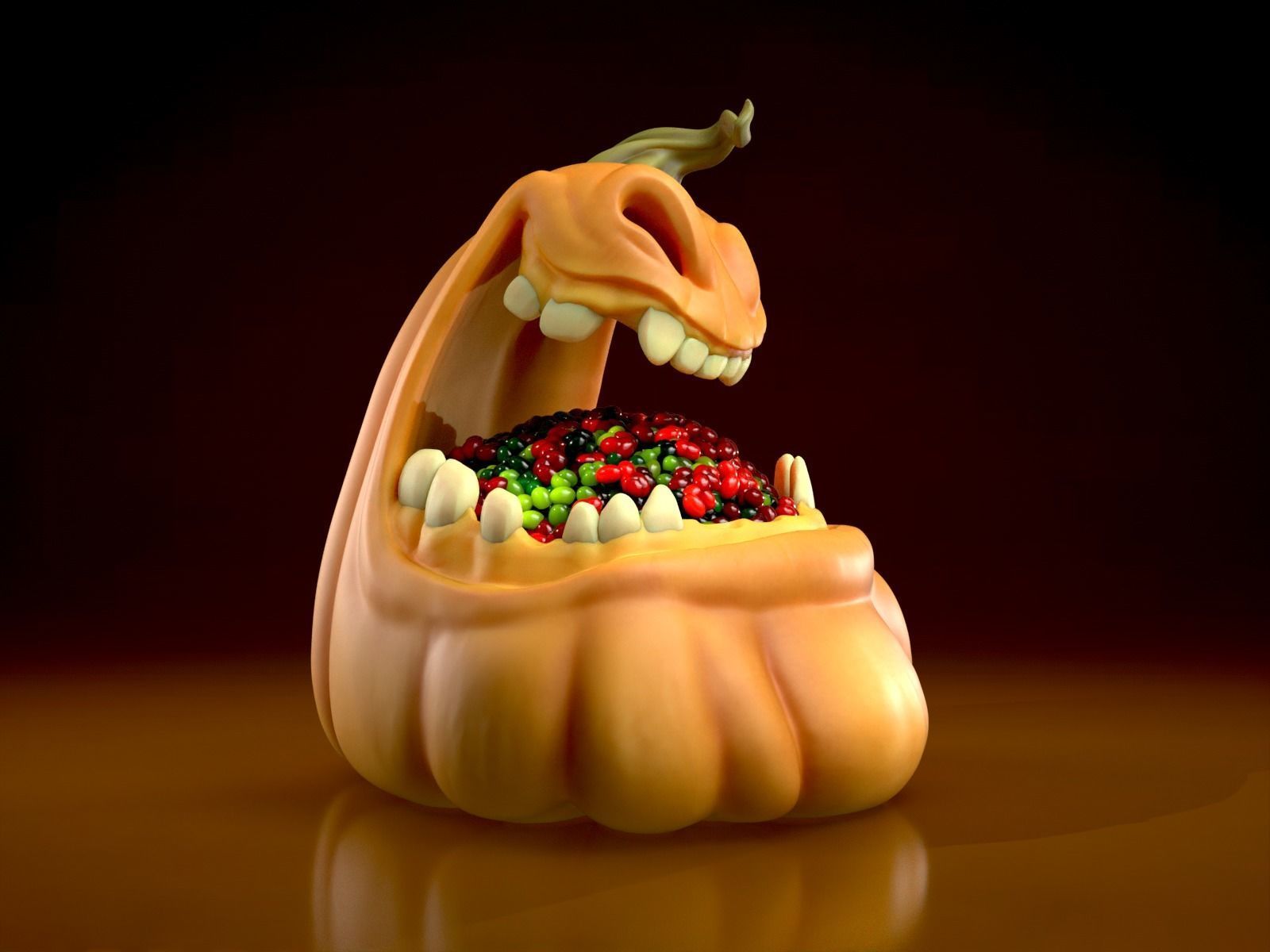 Pumpkin Candy Bowl - Jack o Lantern - Halloween Decor  3D print model_12