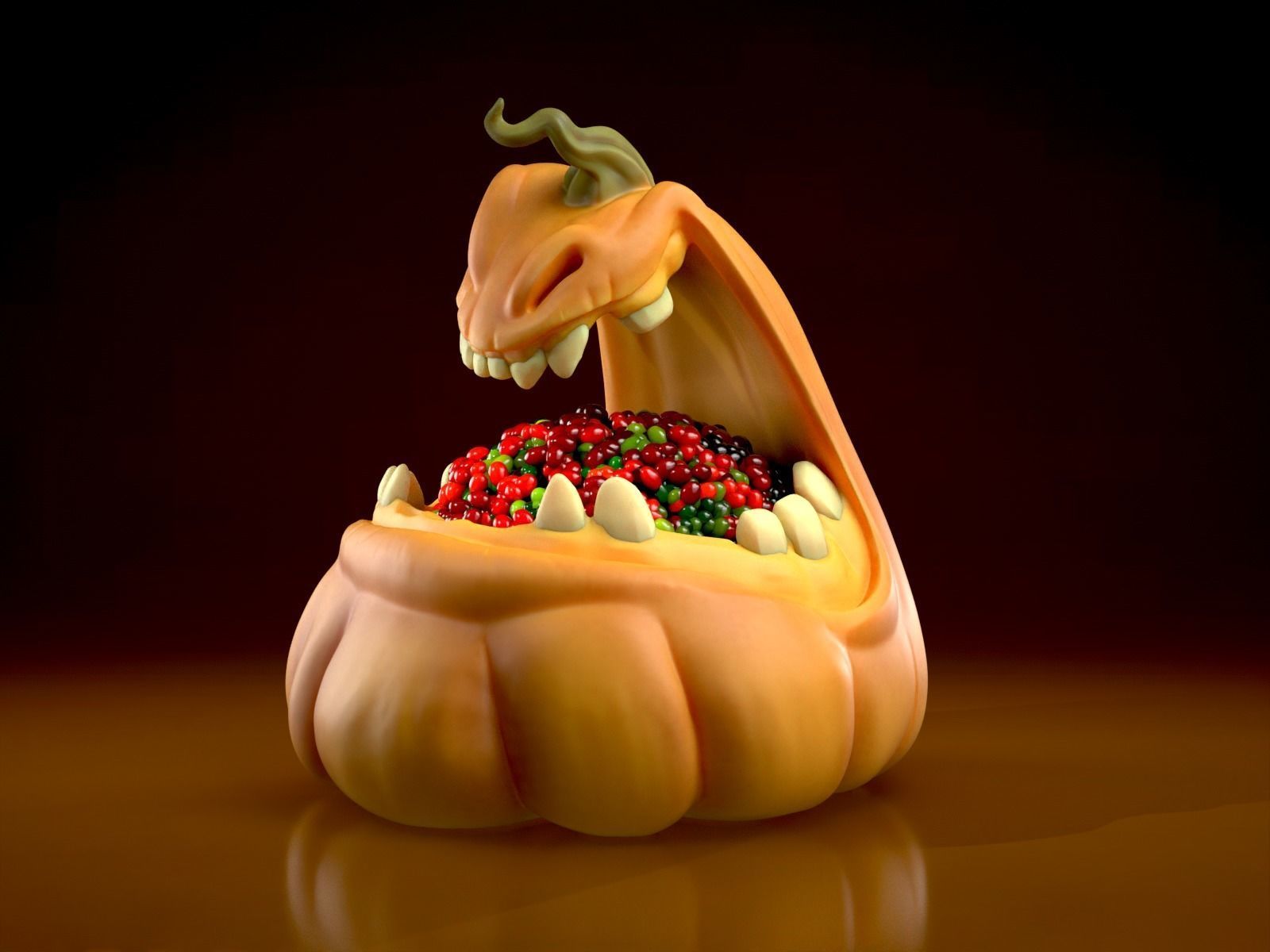 Pumpkin Candy Bowl - Jack o Lantern - Halloween Decor  3D print model_19