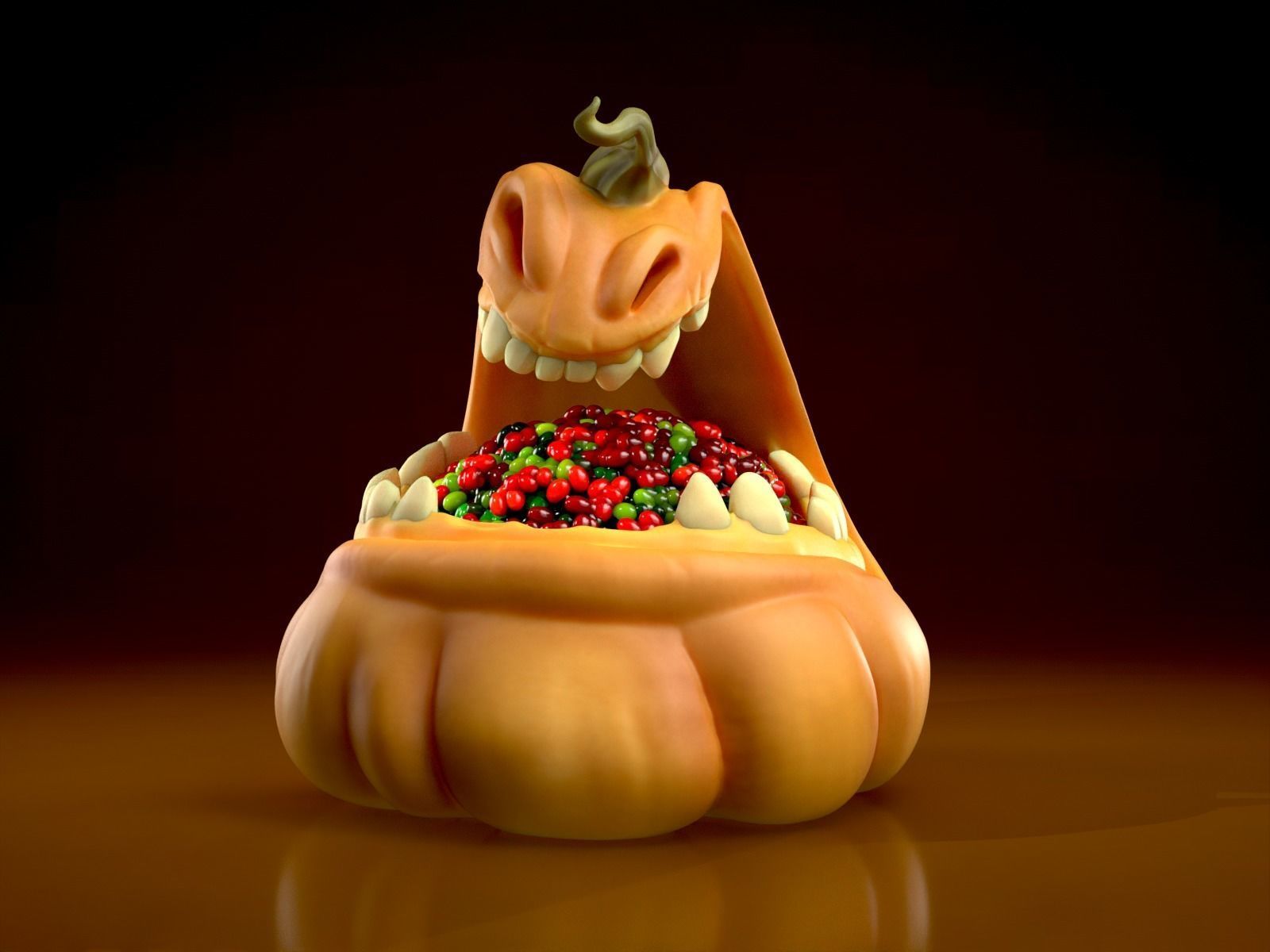 Pumpkin Candy Bowl - Jack o Lantern - Halloween Decor  3D print model_20