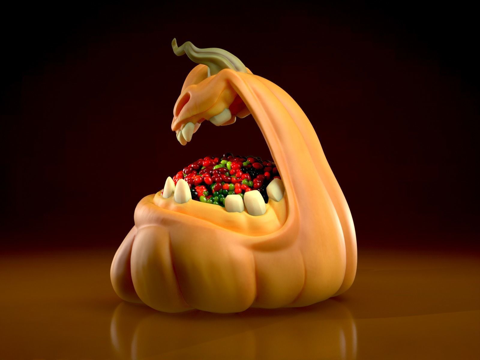 Pumpkin Candy Bowl - Jack o Lantern - Halloween Decor  3D print model_17