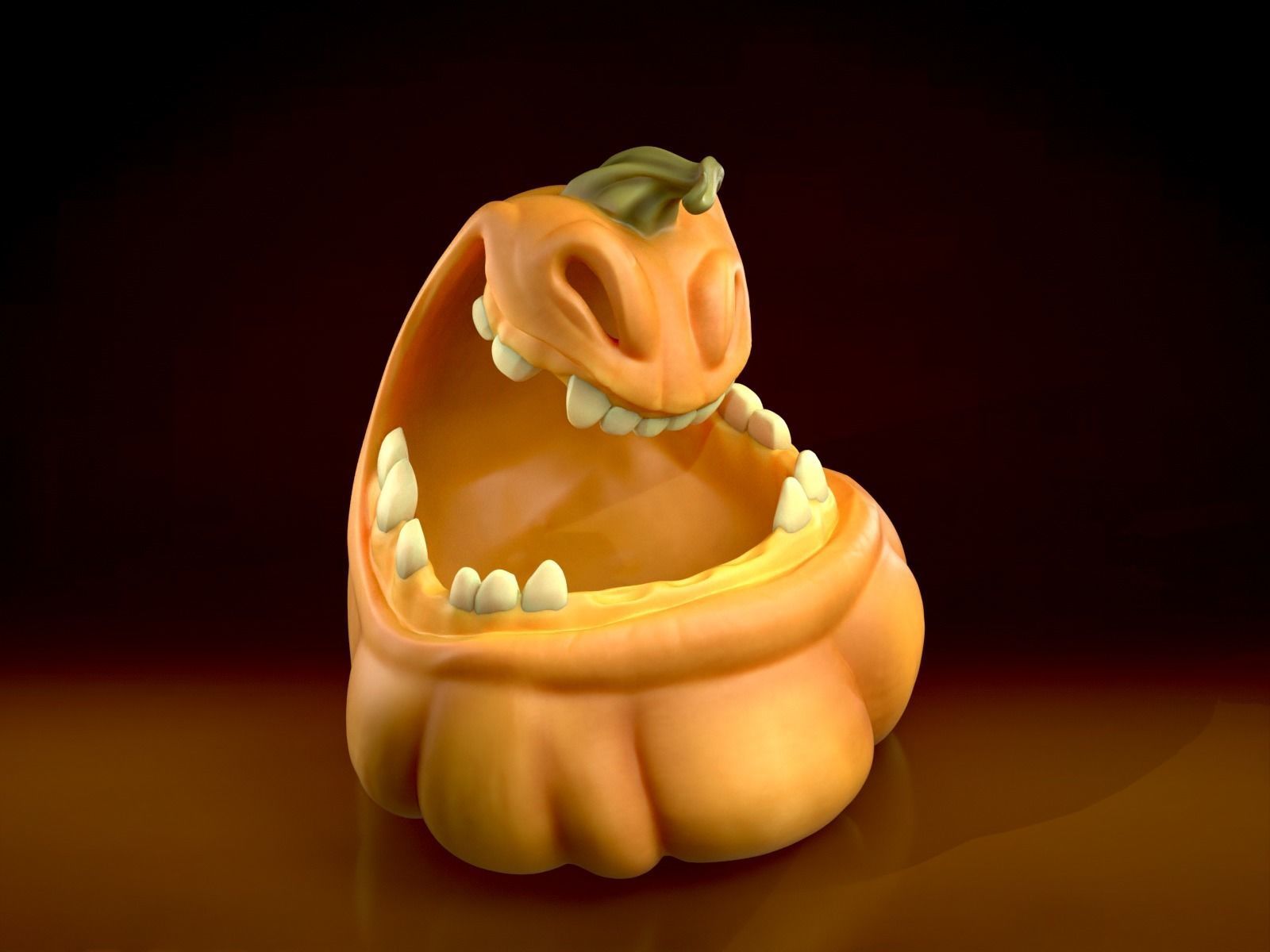 Pumpkin Candy Bowl - Jack o Lantern - Halloween Decor  3D print model_9