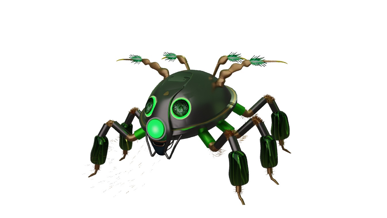 Futuristic cyborg Spider 3D Model Arachnid Design for games  Low-poly 3D model_2