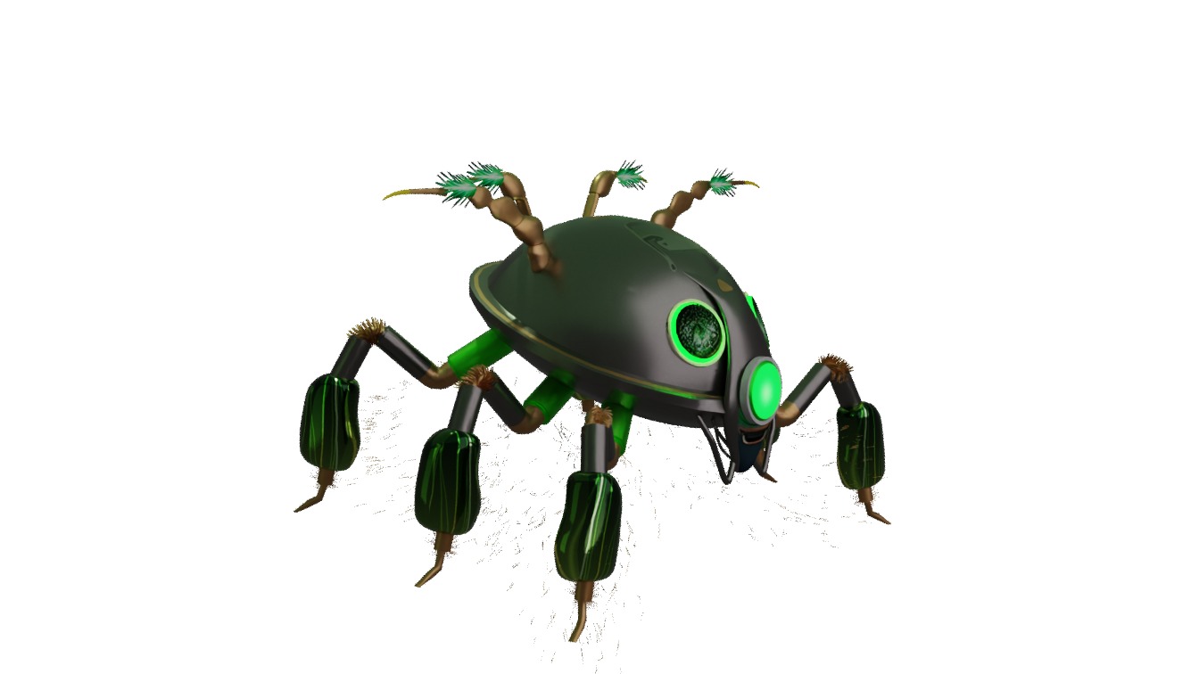 Futuristic cyborg Spider 3D Model Arachnid Design for games  Low-poly 3D model_9