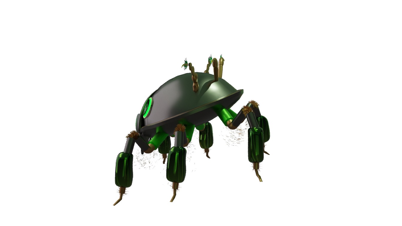 Futuristic cyborg Spider 3D Model Arachnid Design for games  Low-poly 3D model_3