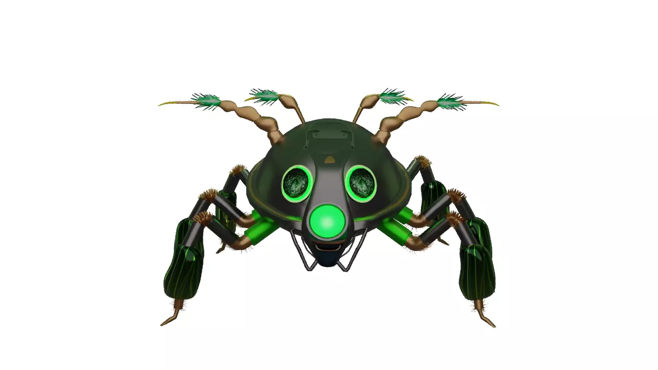 Futuristic cyborg Spider 3D Model Arachnid Design for games  Low-poly 3D model_0
