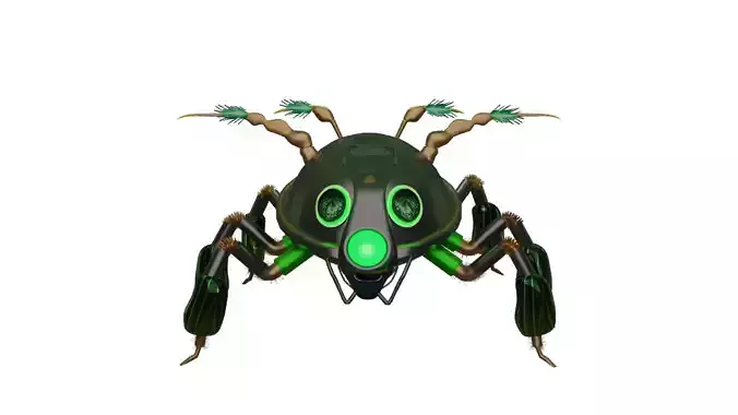 Futuristic cyborg Spider 3D Model Arachnid Design for games  Low-poly 3D model