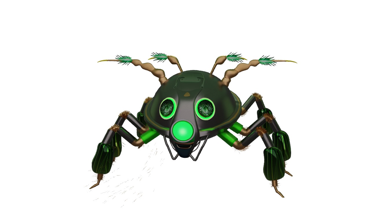 Futuristic cyborg Spider 3D Model Arachnid Design for games  Low-poly 3D model_1