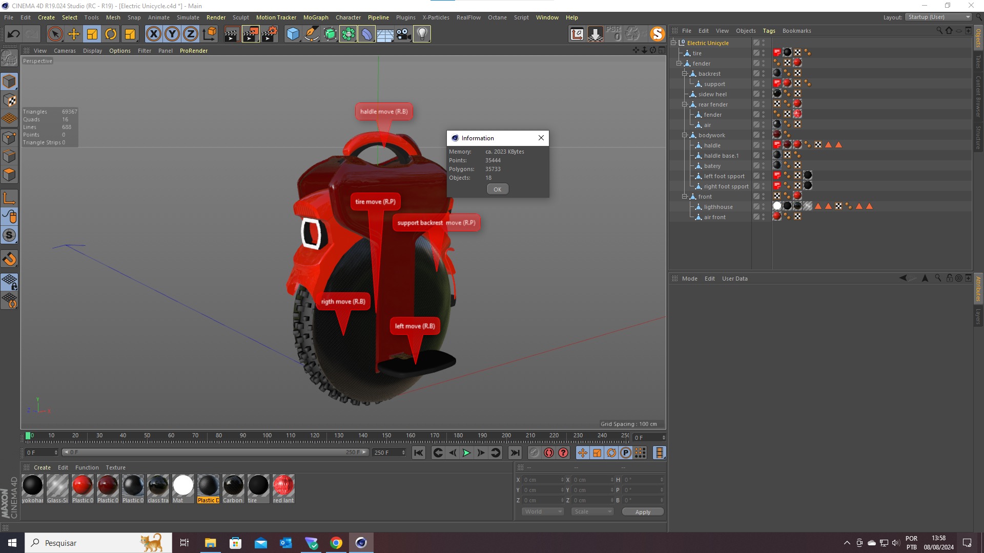 Electric Unicycle 3D model_8