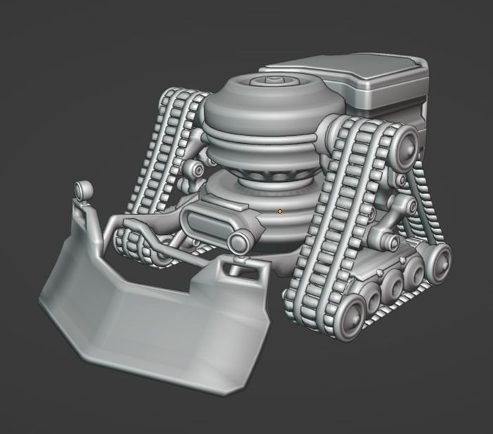 RobotBulldozer Low-poly 3D model_3