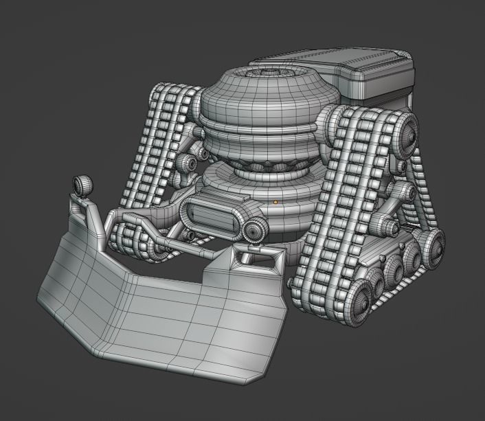 RobotBulldozer Low-poly 3D model_5