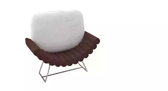 Leather chair with pillow 3D print model