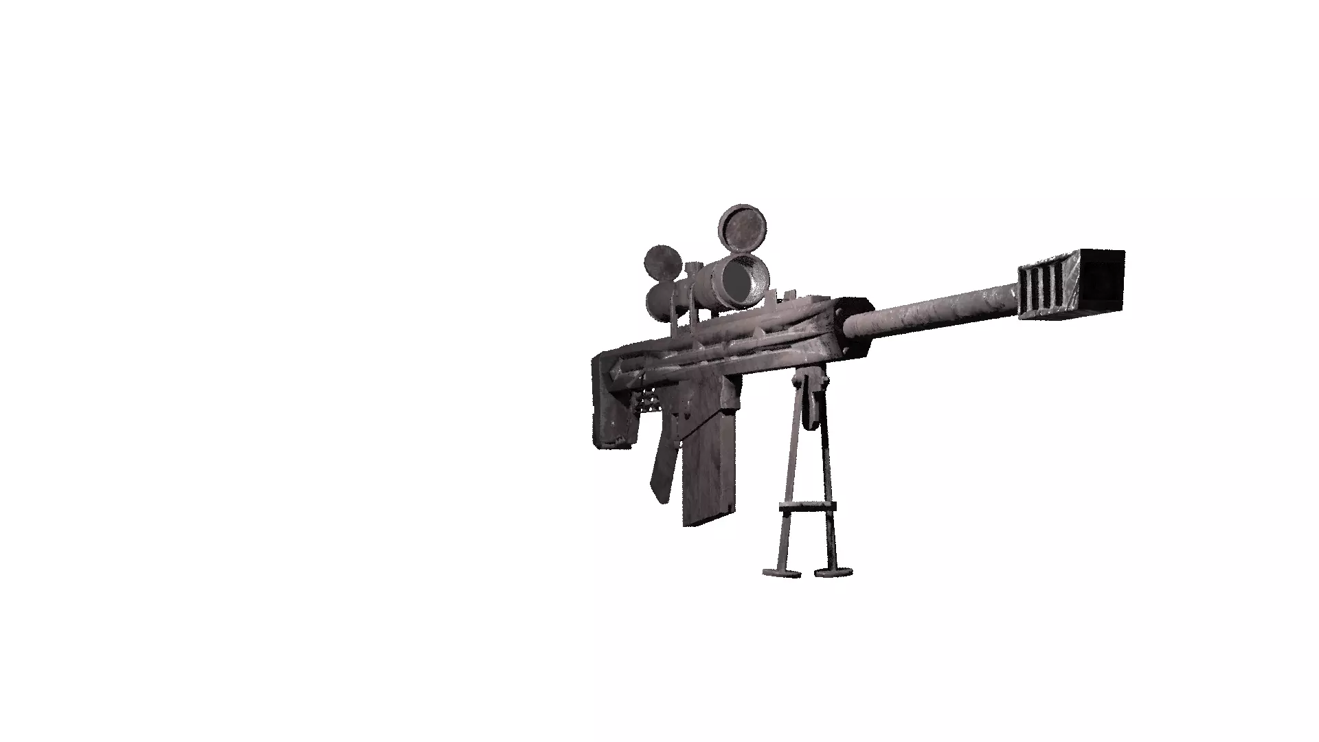 UTR130 Sniper Rifle Low-poly 3D model