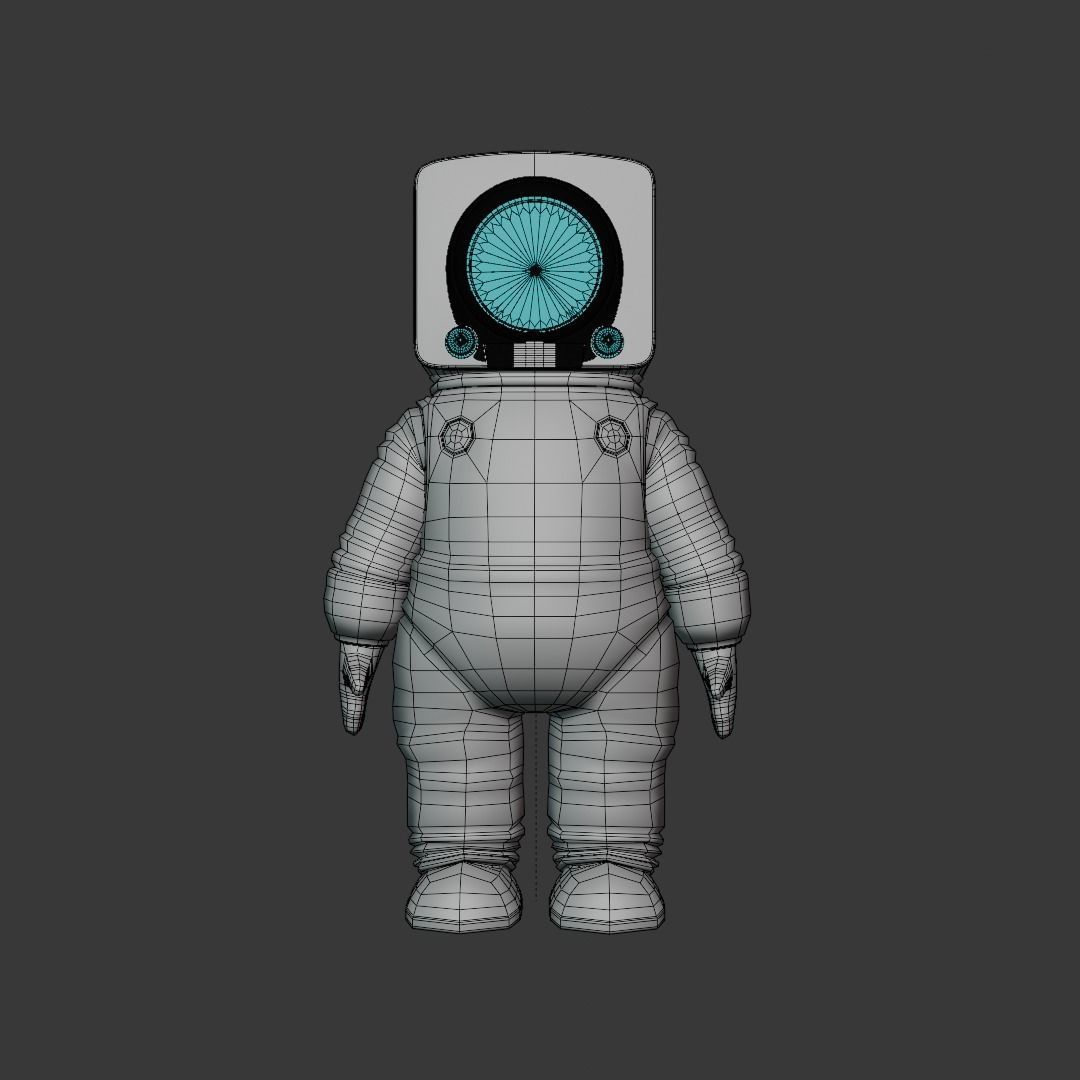 tv man Low-poly 3D model_7