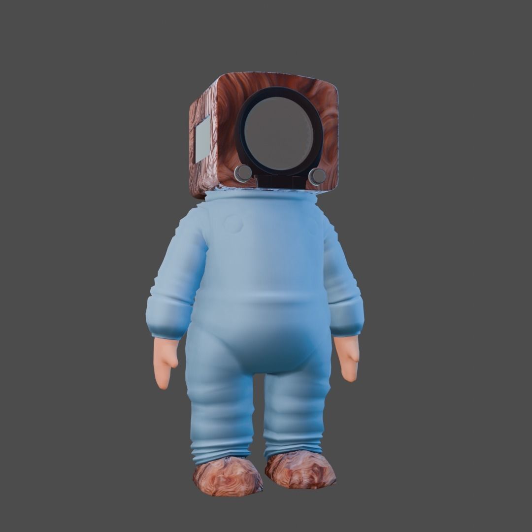 tv man Low-poly 3D model_2
