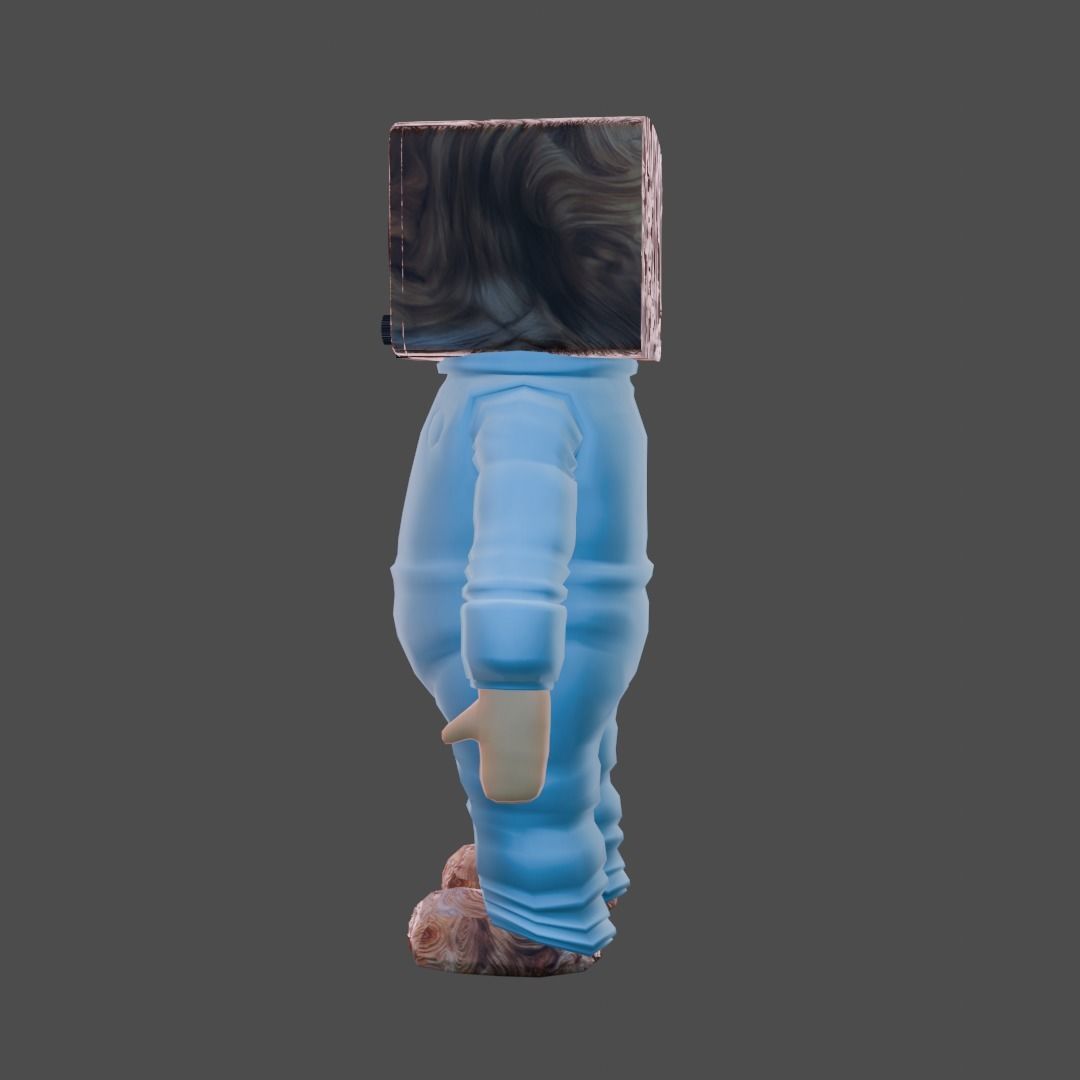 tv man Low-poly 3D model_3