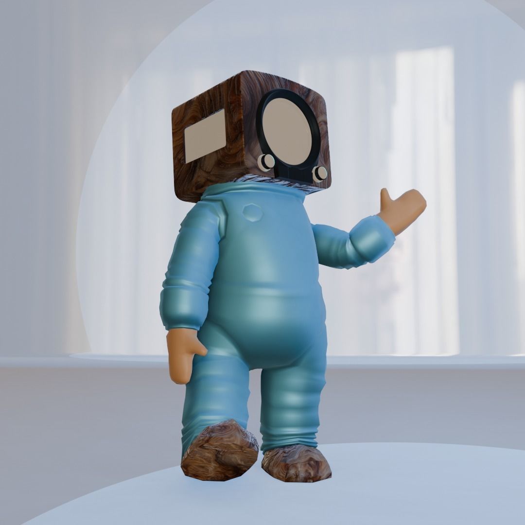 tv man Low-poly 3D model_4