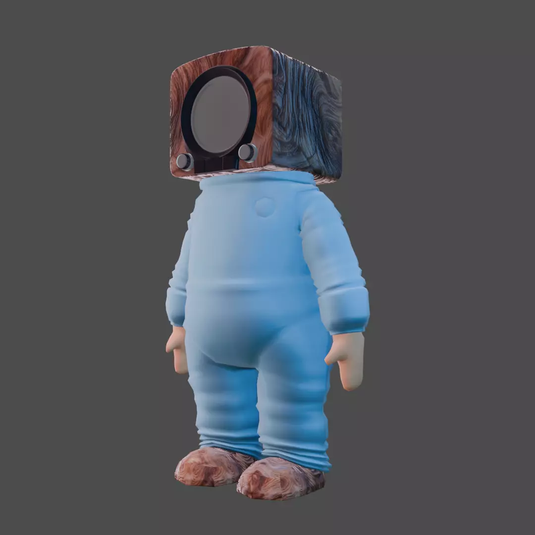 tv man Low-poly 3D model_0
