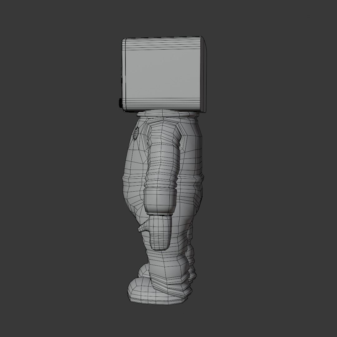 tv man Low-poly 3D model_8
