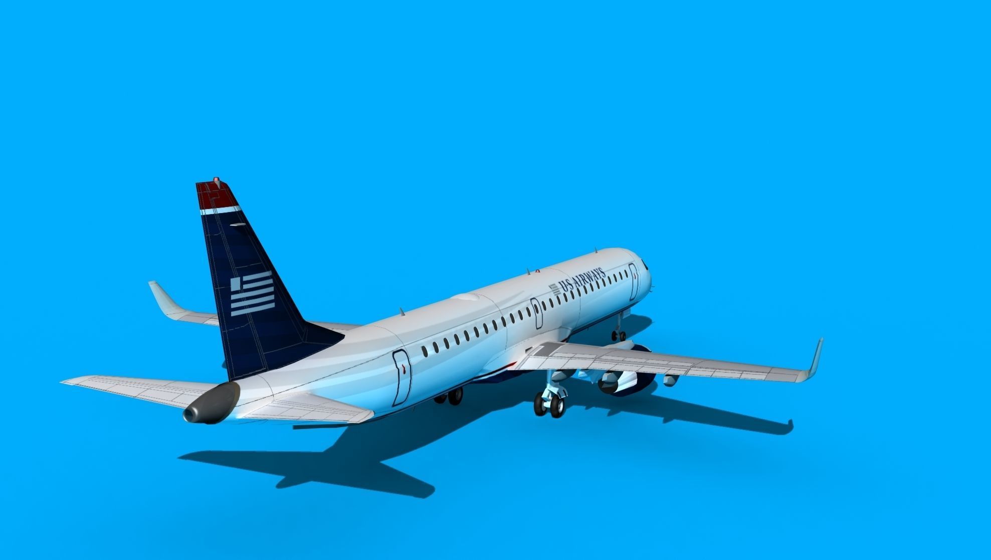 Embraer Emb-190 US Airways 3D model_6