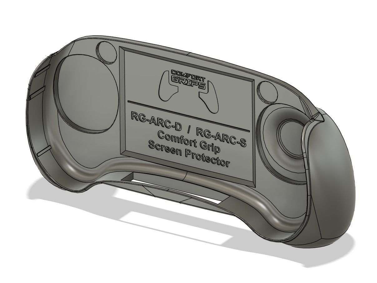 Anbernic RGARCD and RGARCS Comfort Grip Case and Screen Guard 3D print model_1
